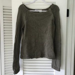Boatneck Sage Green Chunky Knit Sweater